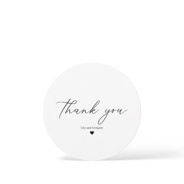 Elegant Black Script Heart Thank You