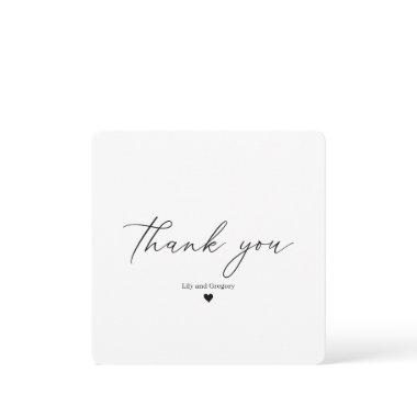 Elegant Black Script Heart Thank You