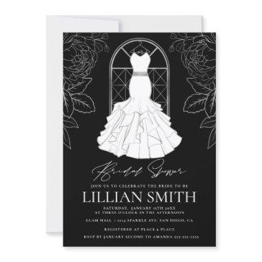 Elegant Black & Silver Bridal Dress