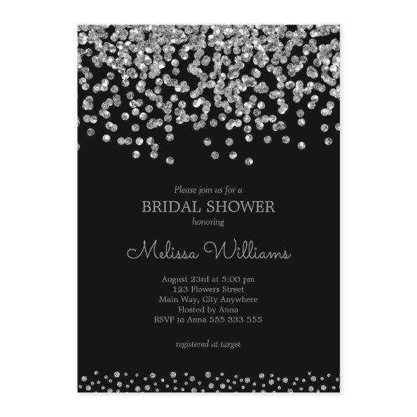 Elegant Black Silver Foil Confetti