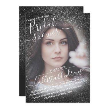 Elegant Black Sparkly Glitter Photo