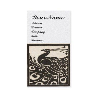 ELEGANT BLACK WHITE PEACOCK MONOGRAM Luxury Pearl Business