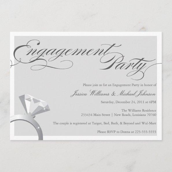 Elegant Bling Engagement Party Invitations