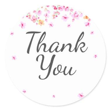 Elegant Blossom  Thank You Classic Round Sticker