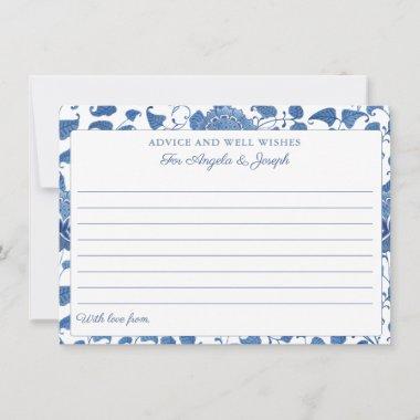 Elegant Blue And White Advice And Well Wishes Invitations