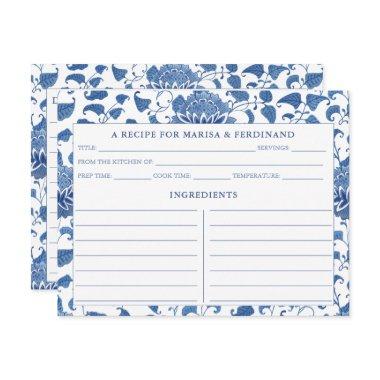 Elegant Blue And White China Pattern Recipe Invitations