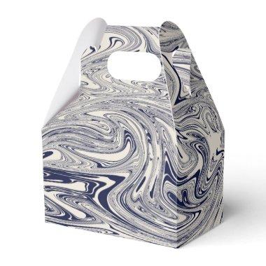 Elegant Blue and White Marble Swirl Favor Boxes