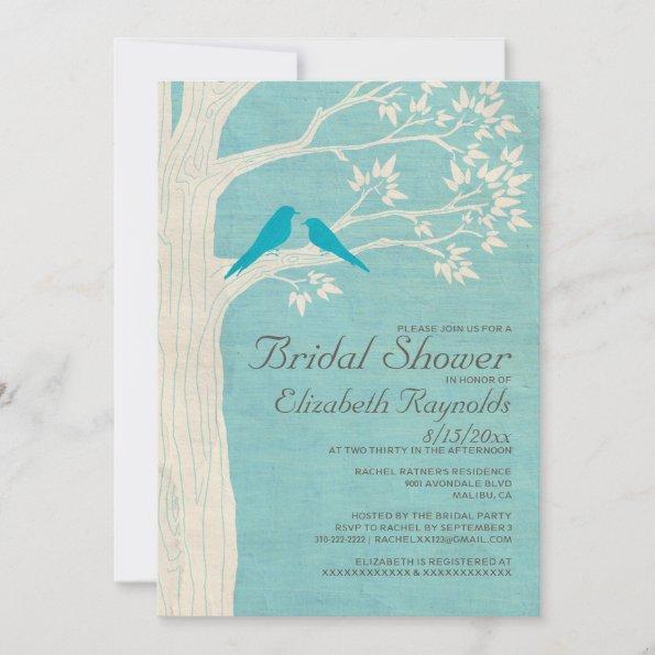 Elegant Blue Birds Bridal Shower Invitations