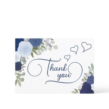 Elegant Blue Boho Chic Roses  Thank You