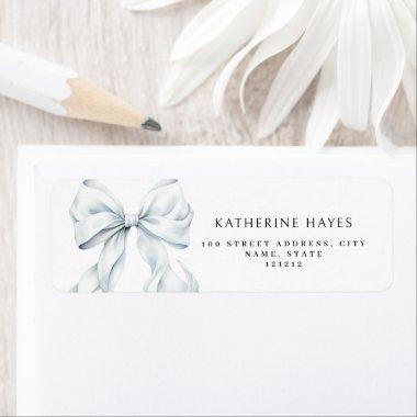 Elegant Blue Bow  Address Label