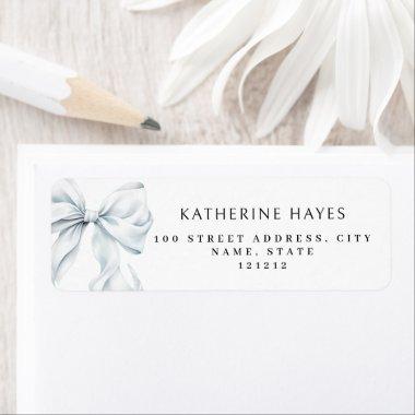 Elegant Blue Bow  Address Label