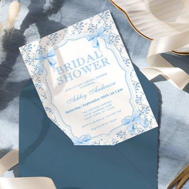 Elegant Blue Bow Coquette