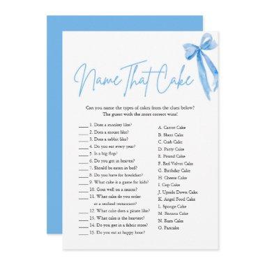 Elegant Blue Bow Name That Cake  Game