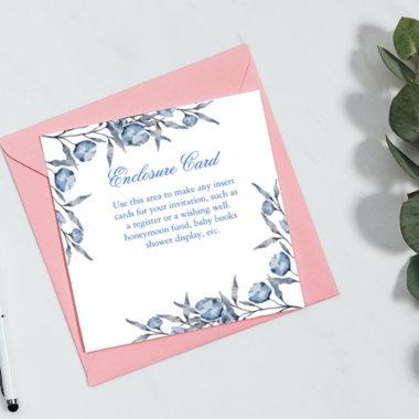 Elegant Blue  or baby shower registry Enclosure