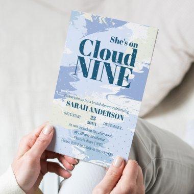 Elegant Blue Cloud Nine Bold  Silver Foil