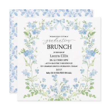 Elegant blue floral graduation brunch