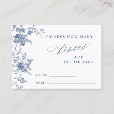 Elegant Blue Flowers Guess How Many Game Invitations