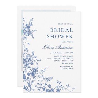 Elegant Blue French Garden Floral