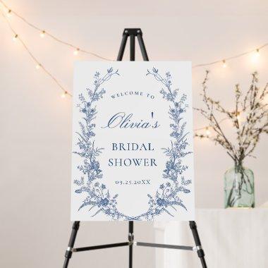 Elegant Blue French Garden WELCOME  Foam Board