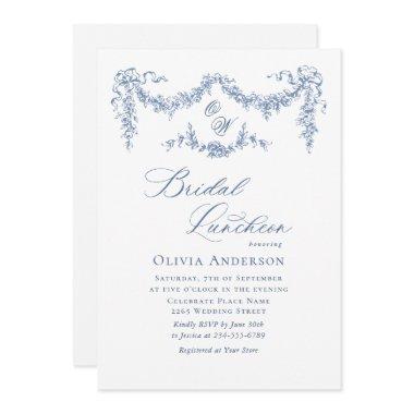 Elegant Blue French Toile Garden BRIDAL LUNCHEON