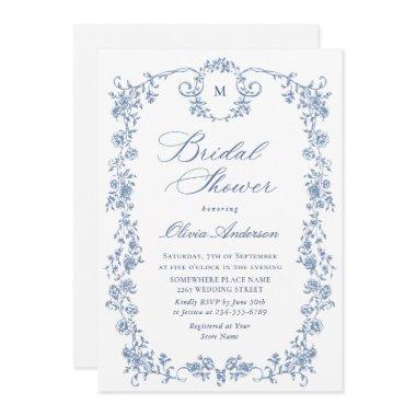 Elegant Blue French Toile Garden