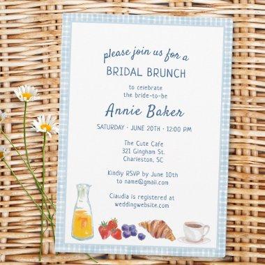 Elegant Blue Gingham Picnic Brunch