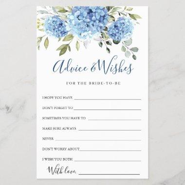 Elegant Blue Hydrangea Advice & Wishes Invitations
