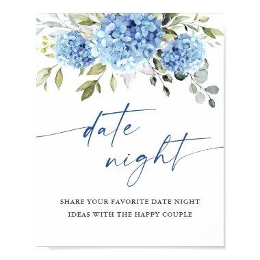 Elegant Blue Hydrangea Date Night Ideas Wedding Poster