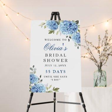 Elegant Blue Hydrangea Eucalyptus Bridal Shower Foam Board