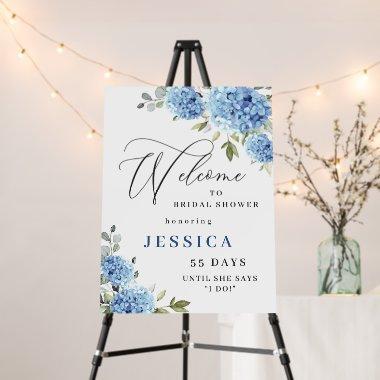 Elegant Blue Hydrangea Eucalyptus  Foam Board