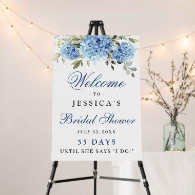 Elegant Blue Hydrangea Eucalyptus Bridal Shower Foam Board