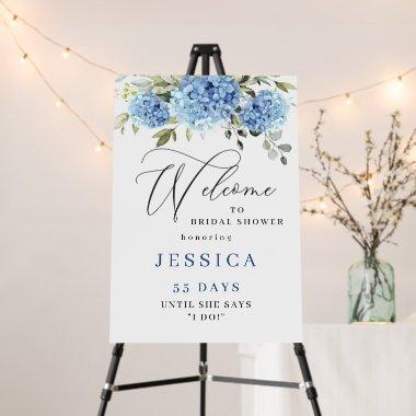 Elegant Blue Hydrangea Eucalyptus  Foam Board