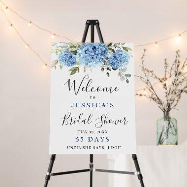 Elegant Blue Hydrangea Eucalyptus Bridal Shower Foam Board