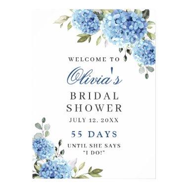 Elegant Blue Hydrangea Eucalyptus  Poster