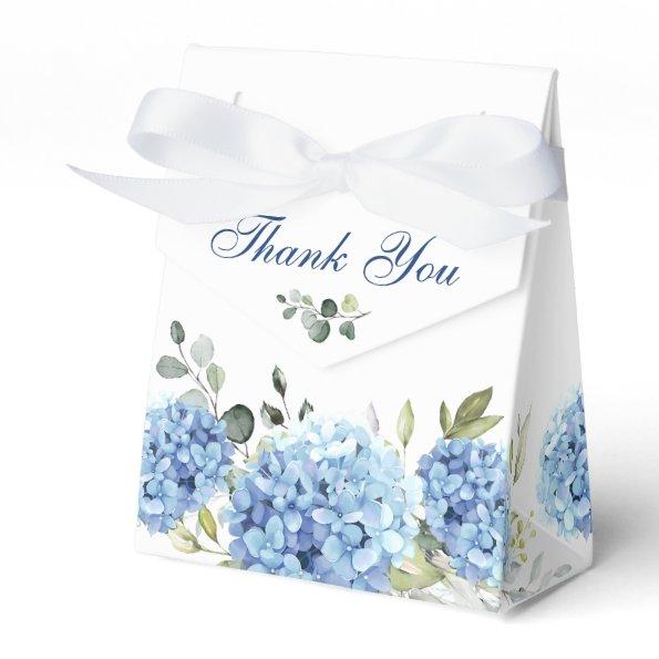 Elegant Blue Hydrangea Eucalyptus Gift Wedding Favor Box