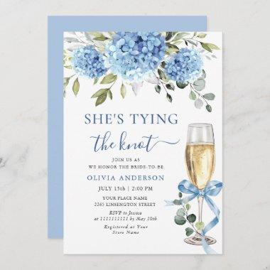 Elegant Blue Hydrangea Floral Bridal Shower Invitations