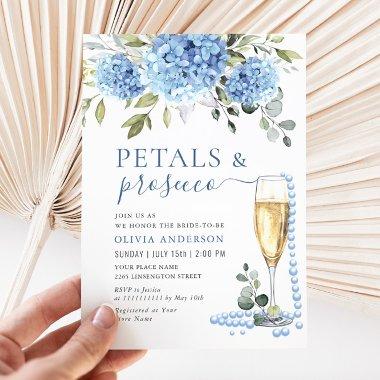 Elegant Blue Hydrangea Floral PETALS & Prosecco