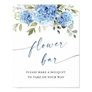 Elegant Blue Hydrangea Flower Bar  Poster