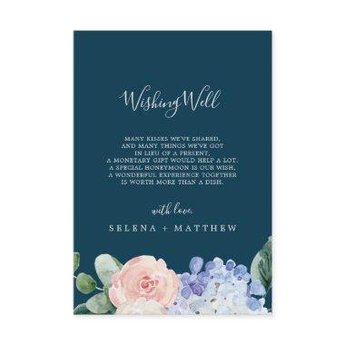 Elegant Blue Hydrangea Navy Wishing Well