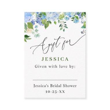 Elegant Blue Hydrangea Watercolor Display Shower Enclosure