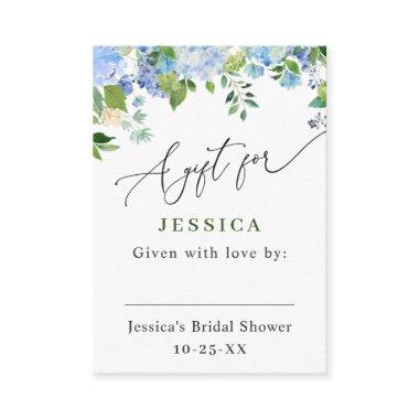 Elegant Blue Hydrangea Watercolor Display Shower Enclosure Invitations