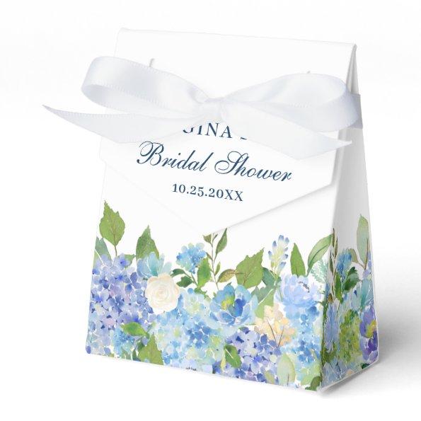 Elegant Blue Hydrangea Watercolor Greenery Favor Box
