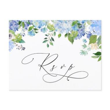 Elegant Blue Hydrangea Watercolor Wedding RSVP Post