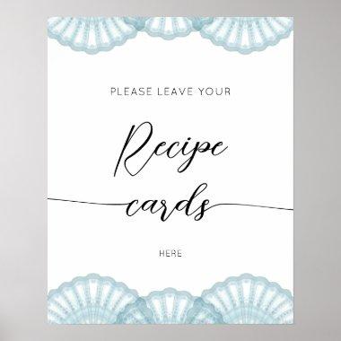 Elegant Blue Shell leave your recipe Invitations here Poster
