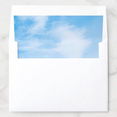 Elegant Blue Sky Clouds Modern Template Nature Envelope Liner