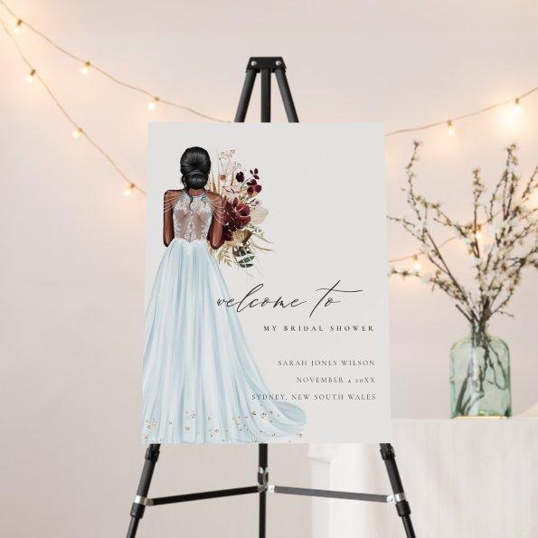 Elegant Blue Wedding Gown  Welcome Foam Board