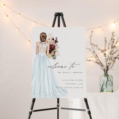 Elegant Blue Wedding Gown  Welcome Foam Board