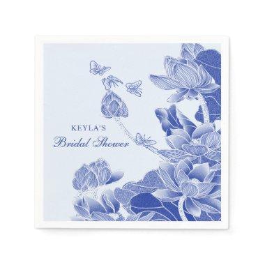 Elegant Blue White Chinoiserie Bridal Shower Napkins