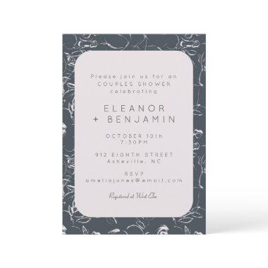 Elegant Blush and Gray Botanical Couples Shower