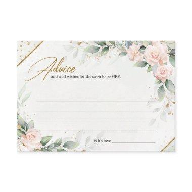 Elegant blush and greenery Advice for the bride Enclosure Invitations